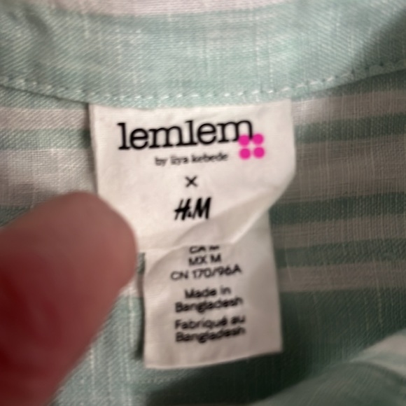 LEMLEM X H&M LINEN SHIRT EXCELLENT CONDITION SIZE MEDIUM - Picture 5 of 6